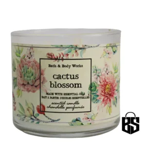 Cactus Blossom 3-Wick Candle (with Flower)