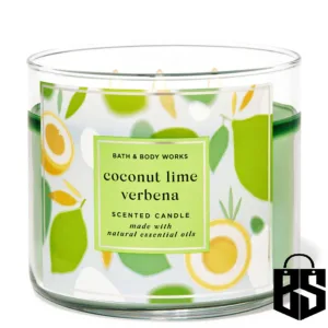 Bbw coconut lime verbena 3-wick candle