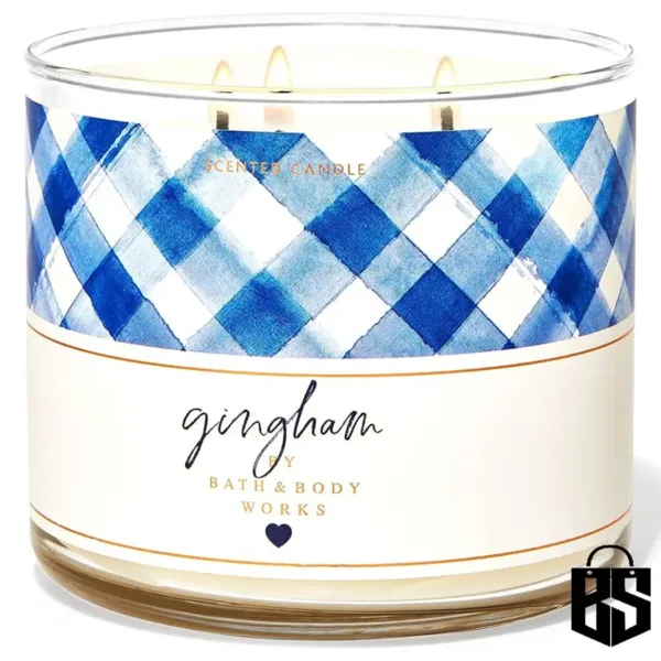 Gingham 3 Wick Candle